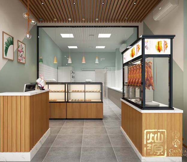 “以實惠價格打造精致效果，操作便利高人氣”——南寧華潤二十四城烤鴨店店鋪裝修設(shè)計案例